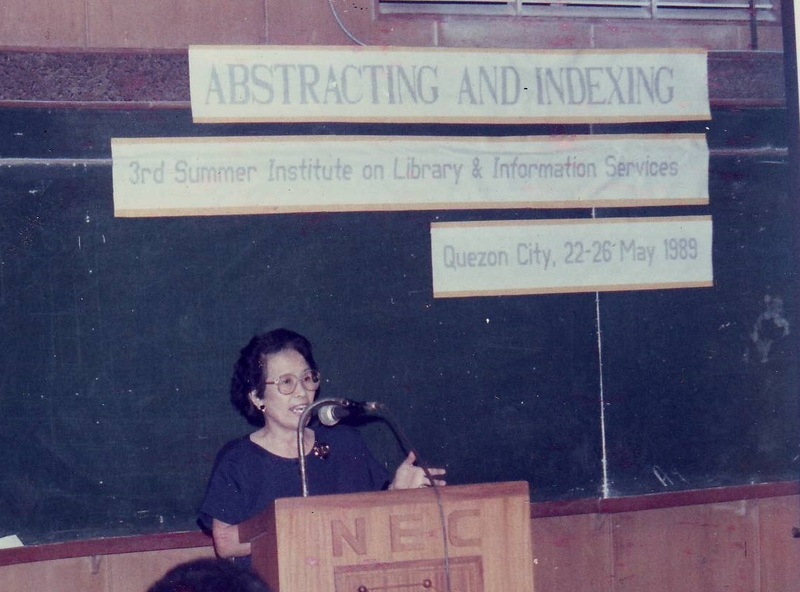 item thumbnail for Dean Rosa M. Vallejo during "Abstracting and Indexing", the 3rd Summer Institute on Library and Information Services, May 22-26, 1989